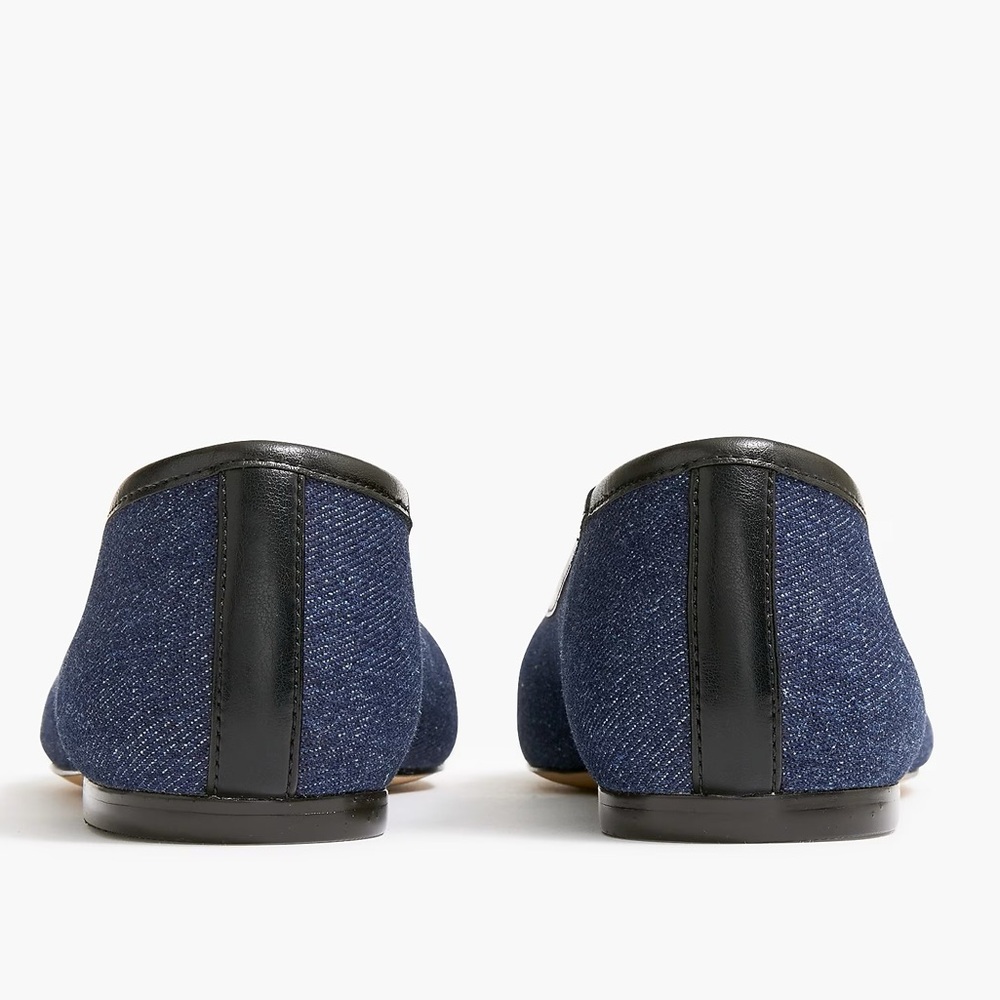 NWT J.Crew Cap Toe Denim Ballet Flats - Picture 4 of 6
